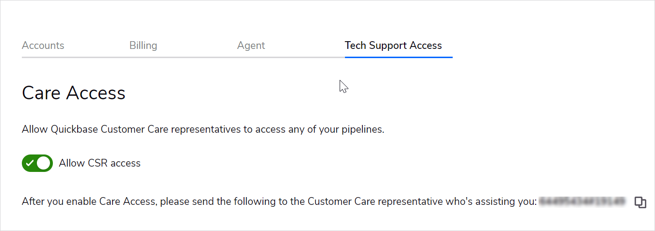 My Preferences Pipelines Menu with Tech Support Access tab selected.png
