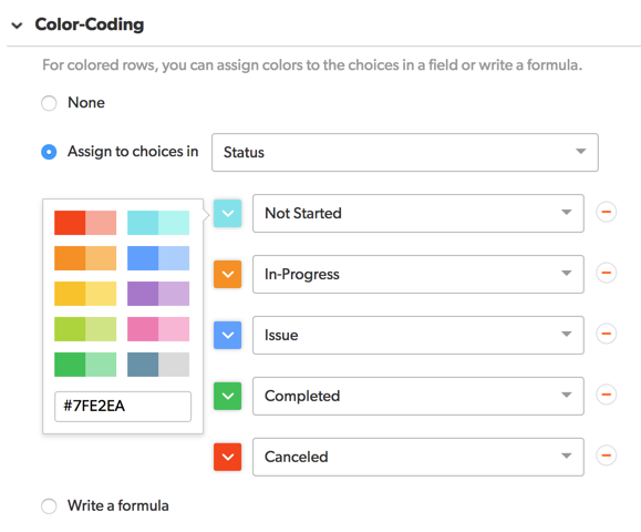 Color-coding in reports – Quickbase Help