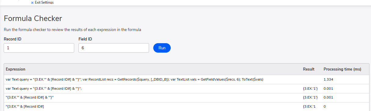 Screenshot of the Formula Checker feature interface