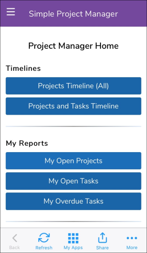 mobile app home page